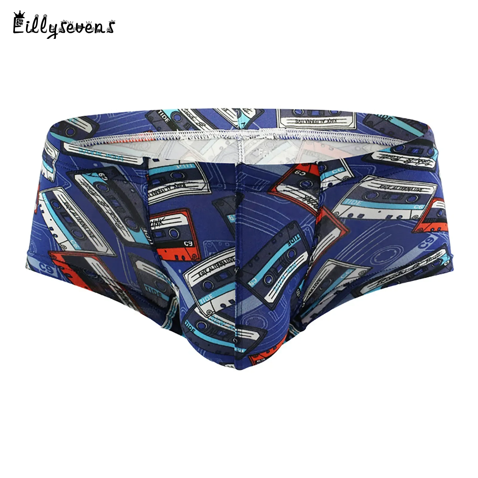 Sexy U-Shaped Underwea Classic Trend Cartoon Printed Low Waisted Elastic Small Boxer Briefs For Men Causal Beach Swim Bottom