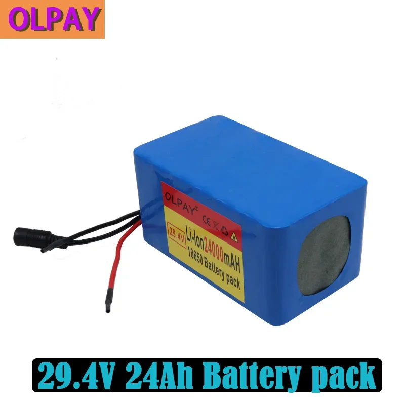 New 7S4P 24v  24Ah Liion Battery Pack 29.4v 24Ah Electric Bicycle Motor Ebike Scooter 18650 Lithium Batteries with BMS