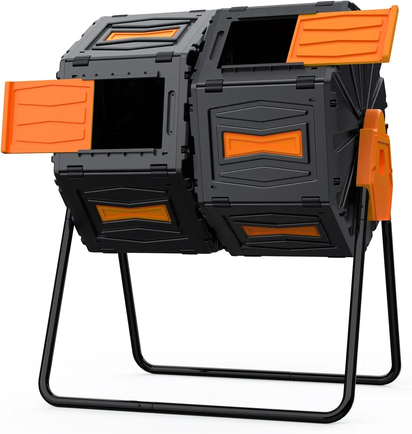 45 Gallon Dual Chamber Compost Tumbler, 360 Rotating Outdoor BPA-Free Fast-Working Large Kitchen Garden Composter