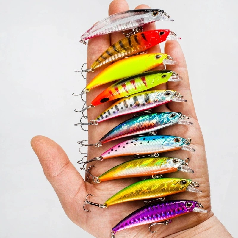 Señuelo Minnow hundimiento Crankbait duro 6,8 cm japonés para perca y lucio - imagen 2