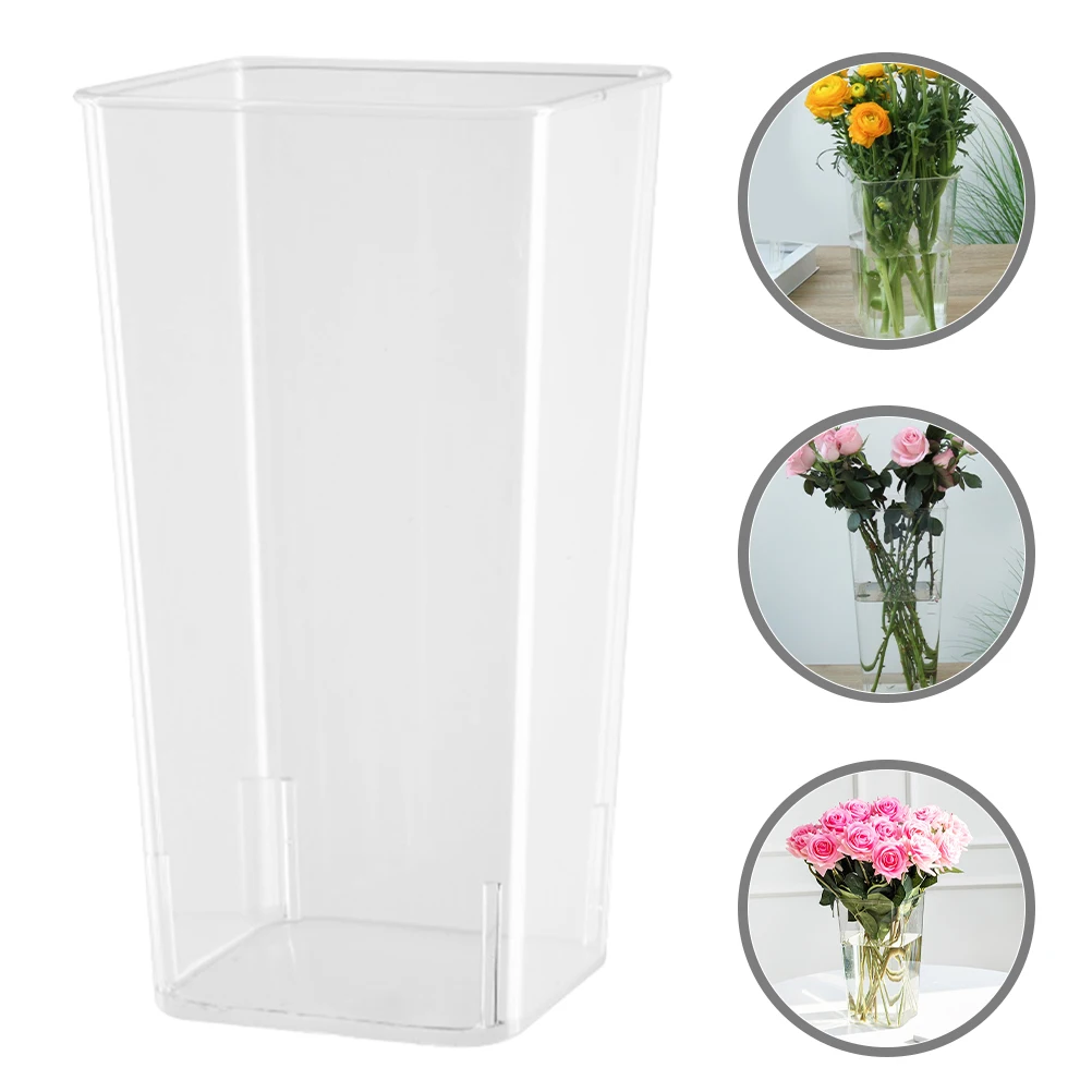 

Large Acrylic Bucket Decorative Farmhouse Flower Vase Rustic Floor Vase For Home Office Balcony Table Plant Container Flower