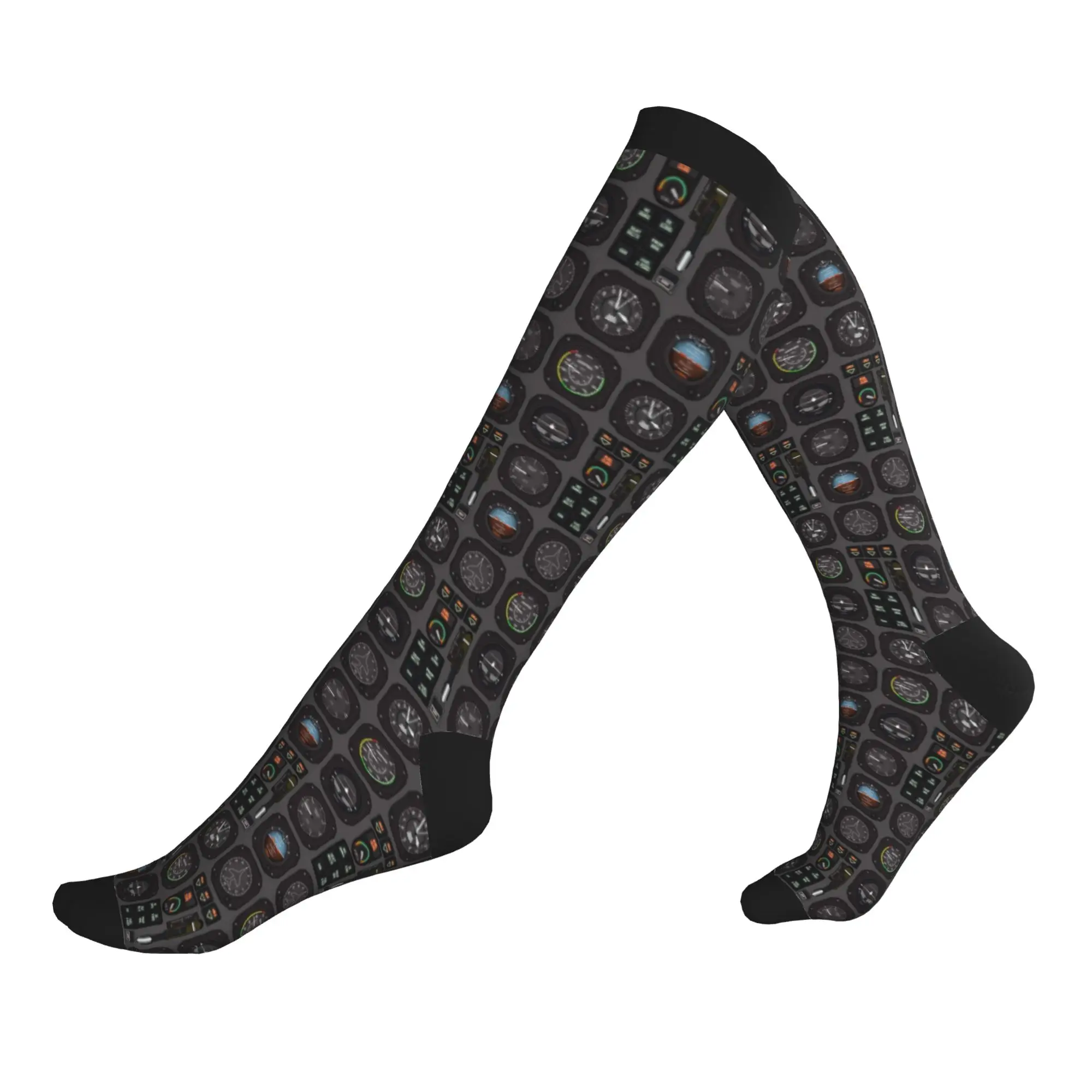 

Aviation Airplane Flight Instruments Sports Compression Socks Aircraft Pilot Aviator Plane Summer Autumn Winter Dress Socks