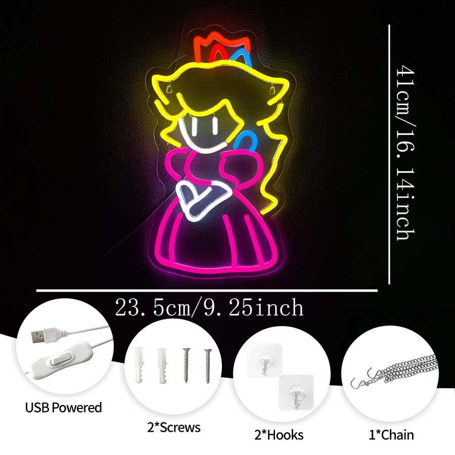Princess Neon Sign For Wall Decor,Light Up Sign For Bedroom,Living Room,Game Room,Birthday Party,Wedding,Bar,Gift For Friends