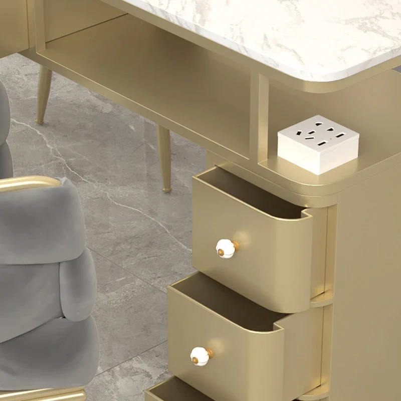 Dressing Simple Nail Tables Manicure Luxury Marble Tabletop Durable Nail Tables Fashion Mesa Manicura Salon Furniture ZS40MJ