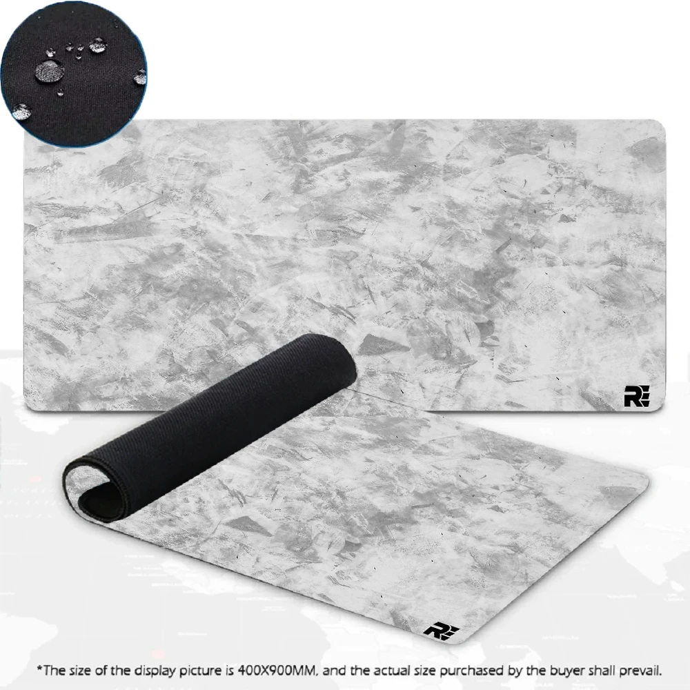 Mouse pad impermeável 400x900x4mm: tecido resistente a manchas cinza carvão e base antiderrapante para configuração de escritório/jogos