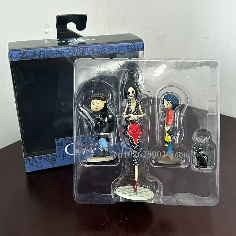 Coraline Boy Personaggio storto Mr. Bobinski Fantasma Madre Gatto Scena Set da 3 pezzi Action Figure Giocattoli di modello Regalo di Natale di Halloween