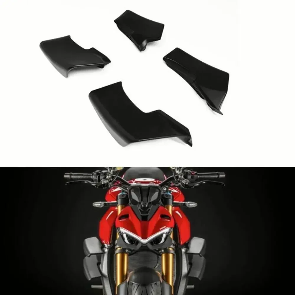 Matte Black Spoiler Fxed Winglets Wings Trim Cover For Ducati Streetfighter V2 2022-2023 Streetfighter V4 V4S V4SP 2020-2023