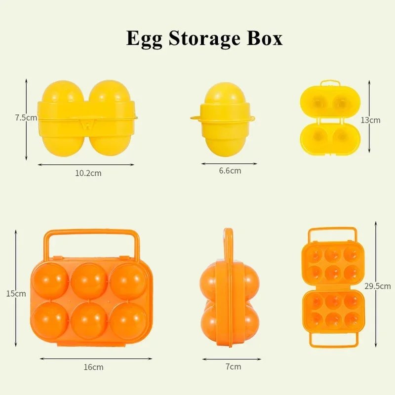 2 Grid Egg Storage Box Portable Handheld Outdoor Camping Picnic Egg Box Kitchen Refrigerator Egg Holder Container Organizer Case