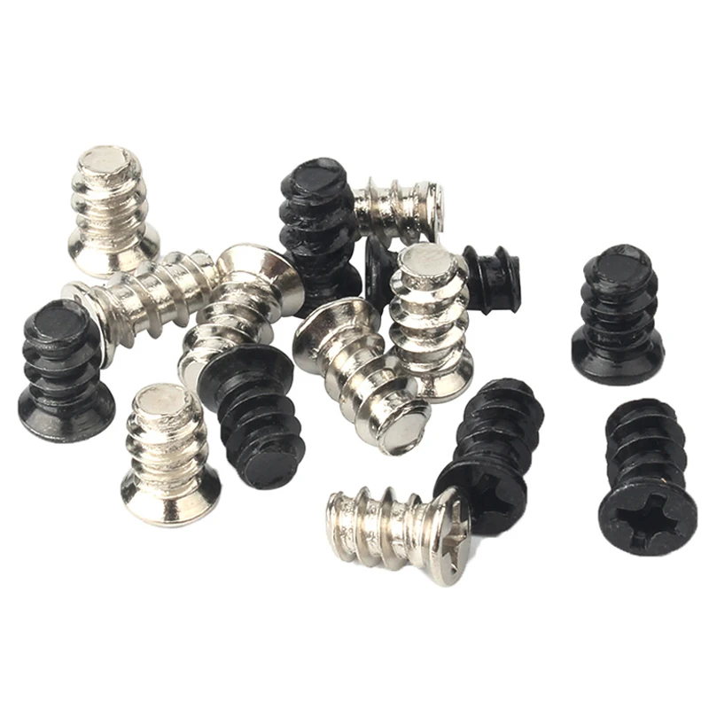 M5 Flat Head Flat Tail Coarse Thread Self Tapping Screw Computer Desktop Case Fan Small Screw Nickel Plated Silver/black 100Pcs