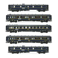 RIVAROSSI Train Model HO Type 1/87 Orient Express Passenger Car HR4384 with Lighted Five-section Set Rail Car Model Toy