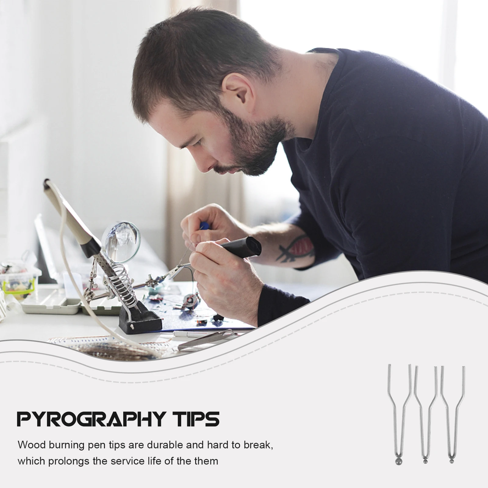 

3pcs Electric Wood Burning Tips High Impedance Heating Wire Replacement For Pyrography Crafting Diy Woodburning Projects Wood