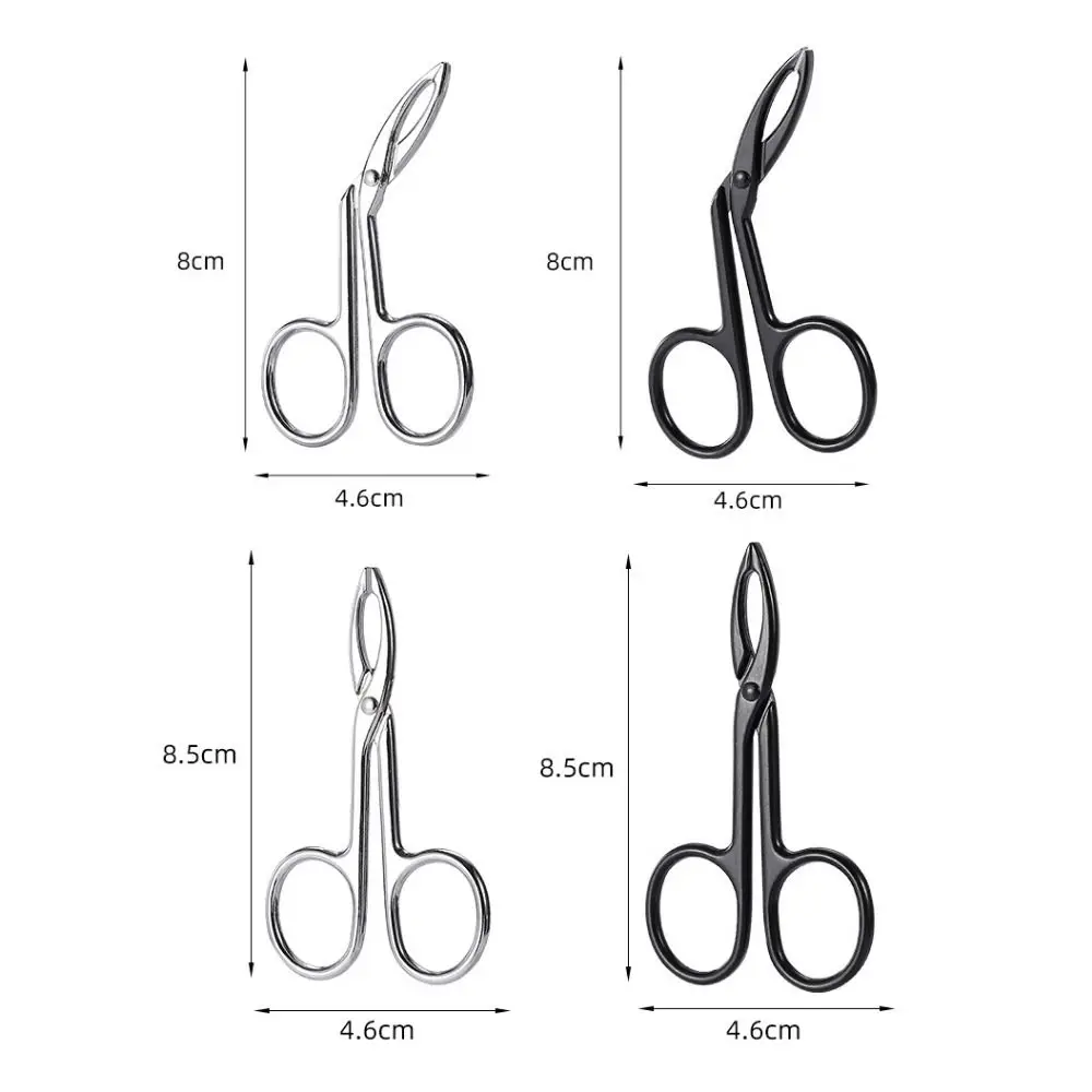 Pinze per sopracciglia a gomito in acciaio inossidabile Clip forbici pinzette a punta dritta strumenti di bellezza per il trucco professionale per spiumatura del sopracciglio