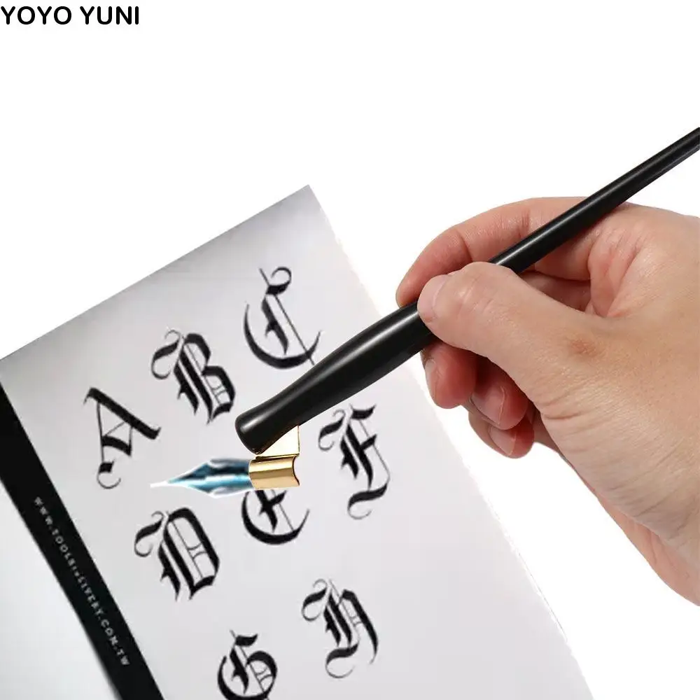 

Oblique Dip Pen Holder Antique English Writing Calligraphy Pen Nib Resin Adjustable Copperplate Script Pen Lettering Skeching