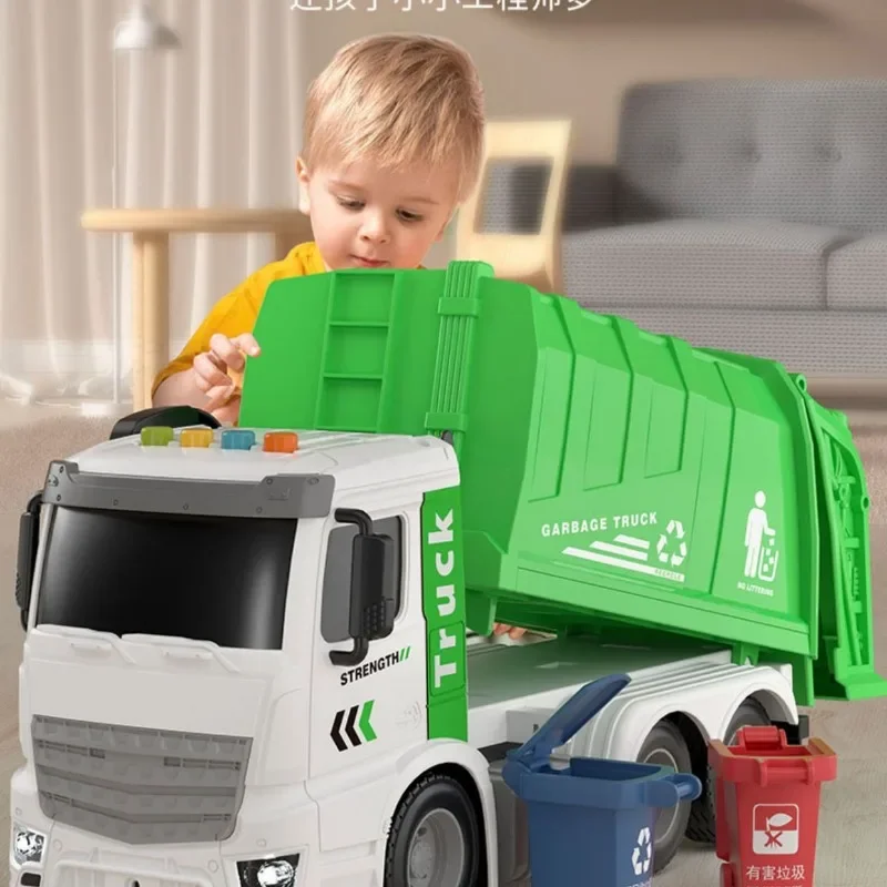 Children's Large Simulation Toy Inertia Cleaning Garbage Classification Engineering Vehicle Model Development Intelligence