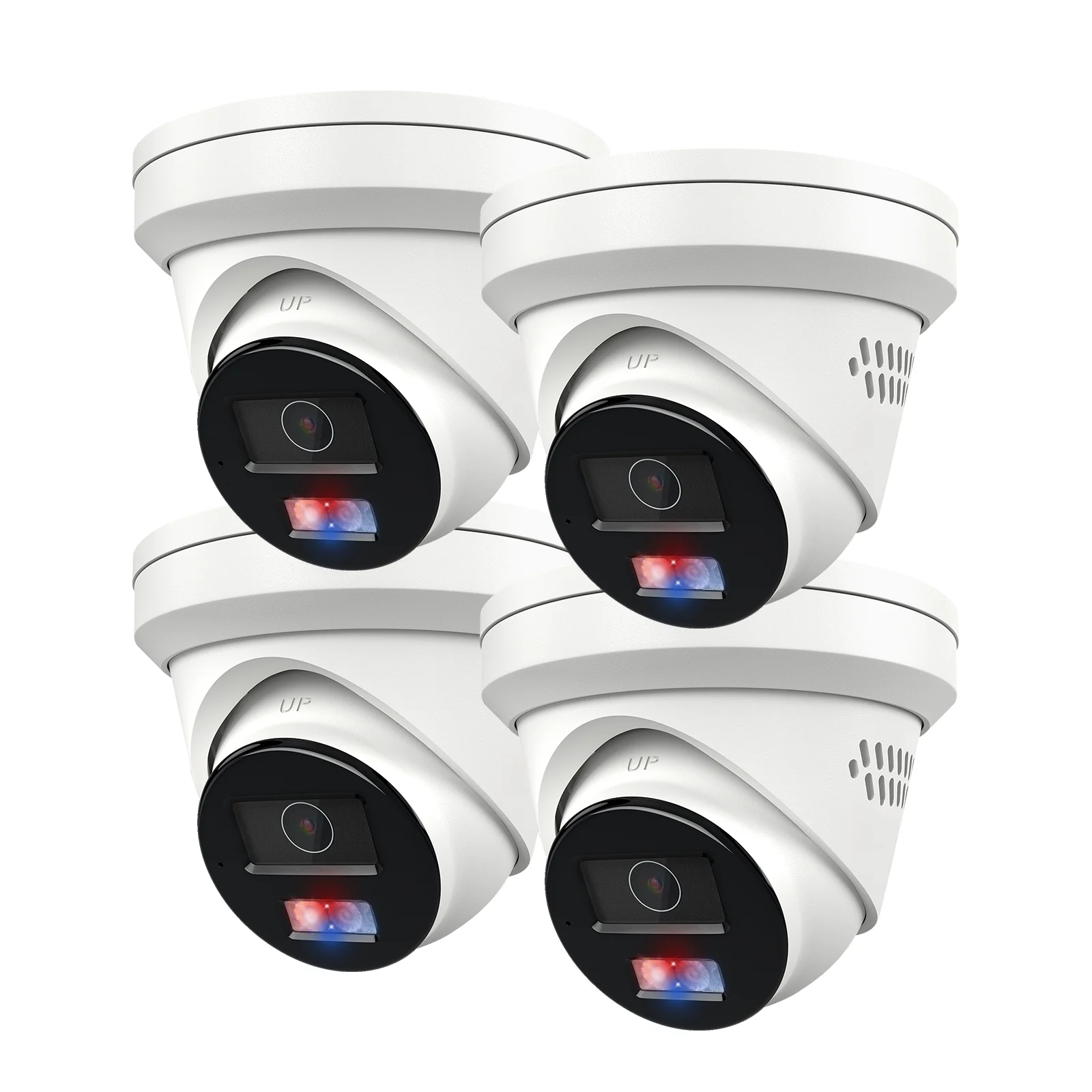 4PC USA Only Anpviz 8MP PoE IP Camera Strobe Red & Blue Light and Audio Alarm Smart Color Night Vision Human Vehicle Detection