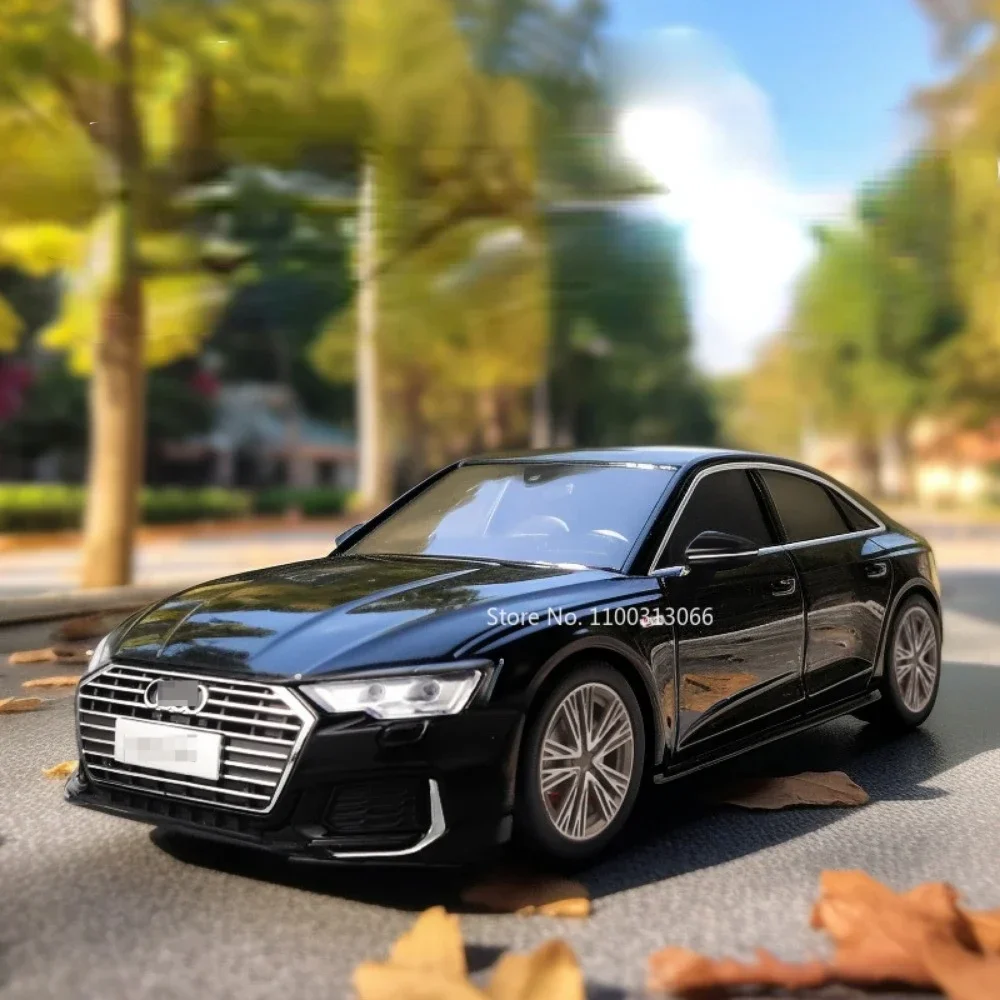 1:18 Audi A6L Alloy Model Cars Metal Diecast Vehicle Toys with Sound Light Pull Back Function Car Toy for Boys Gifts Collection