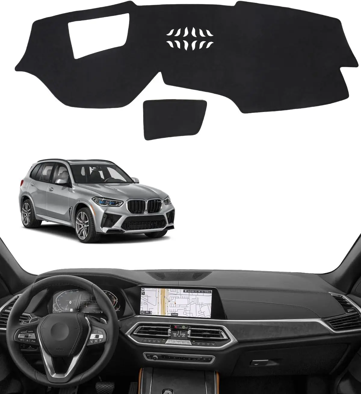 

Dash Cover for BMW X5 2019-2023 & BMW X7 2019-2022 Accessories Black Flannel Dashboard Cover Mat Car Dashboard UV Sun Protection