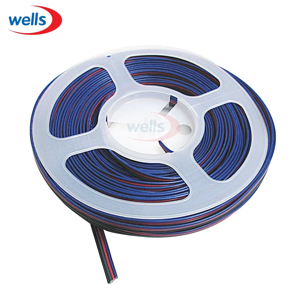 10M 4 Pins Rgb Rgb + Zwarte Draad Kabel Voor 3528 5050 Rgb Led Strip Licht