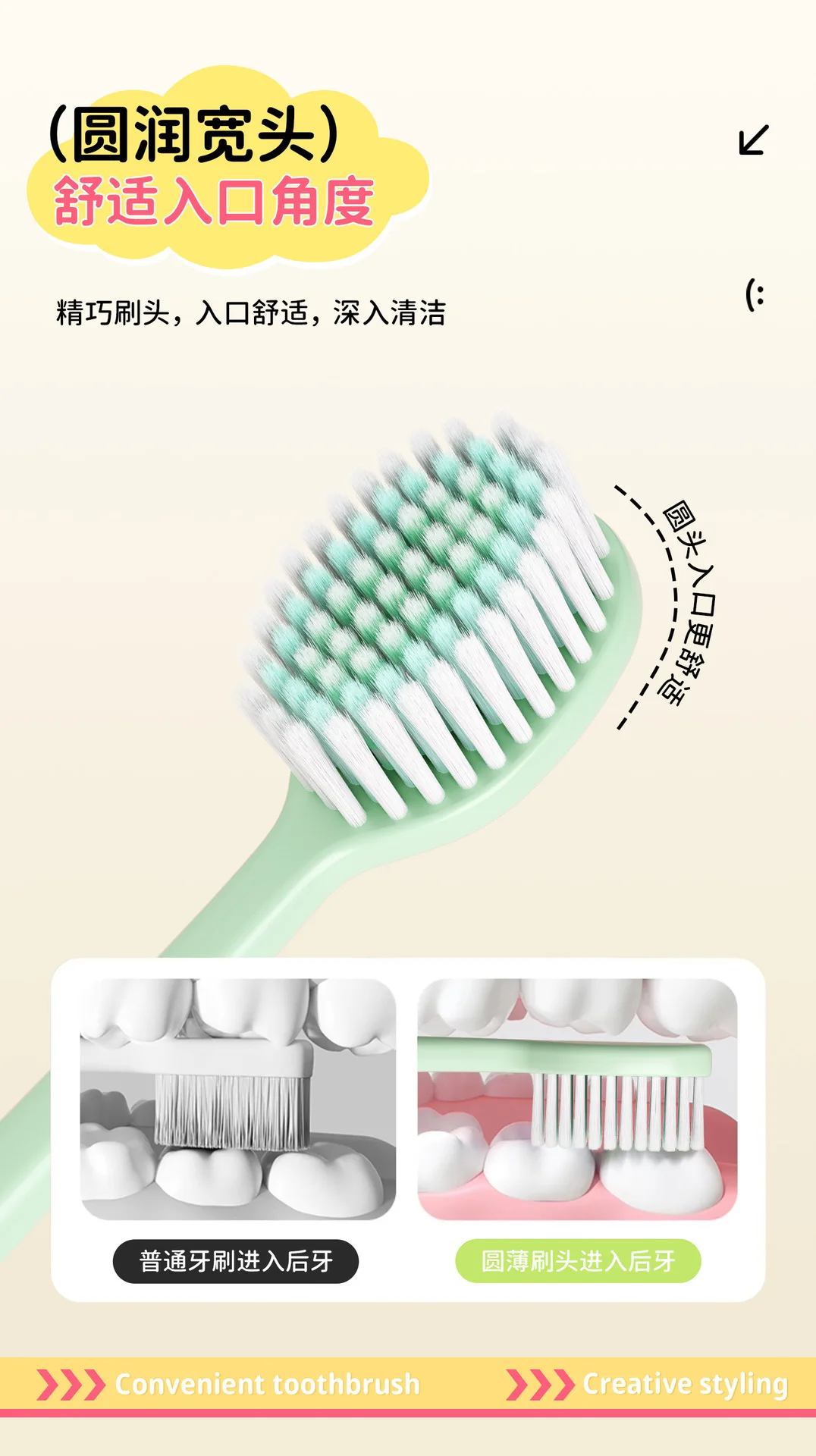Spiral Soft Bristle Toothbrush with Two Round Brush Heads for Household Advanced Adult Couple Toothbrush