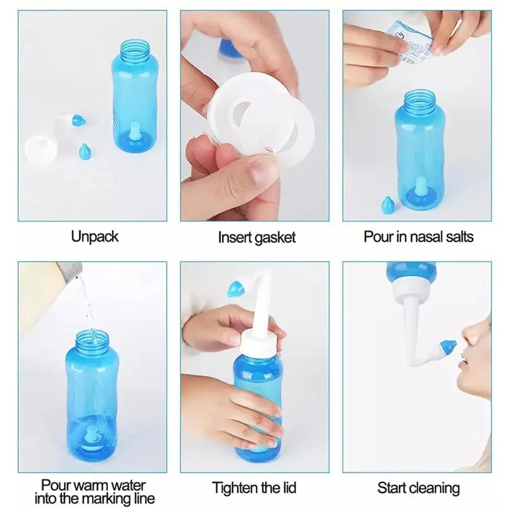 Nose Wash Cleaner Nasal Irrigator Rinse Bottle Nose Protector Avoid Allergic Rhinitis Adults Children Neti Pot 300ML