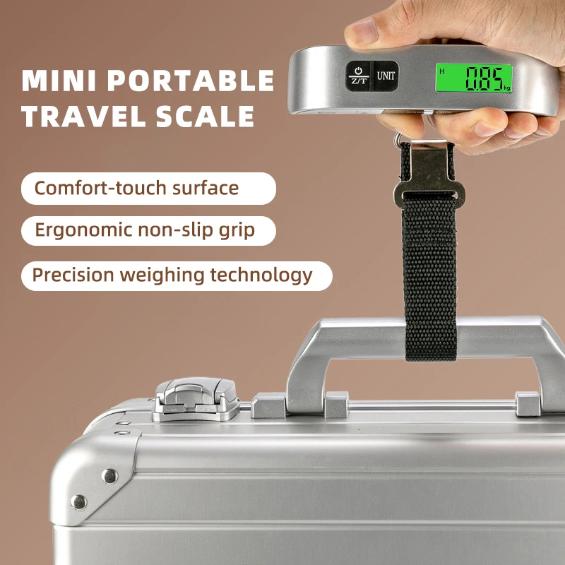 1pcs Portable Digital LCD Luggage Scale 110lb 50kg Electronic Hanging Suitcase Travel Weighs Baggage Bag Weight Balance