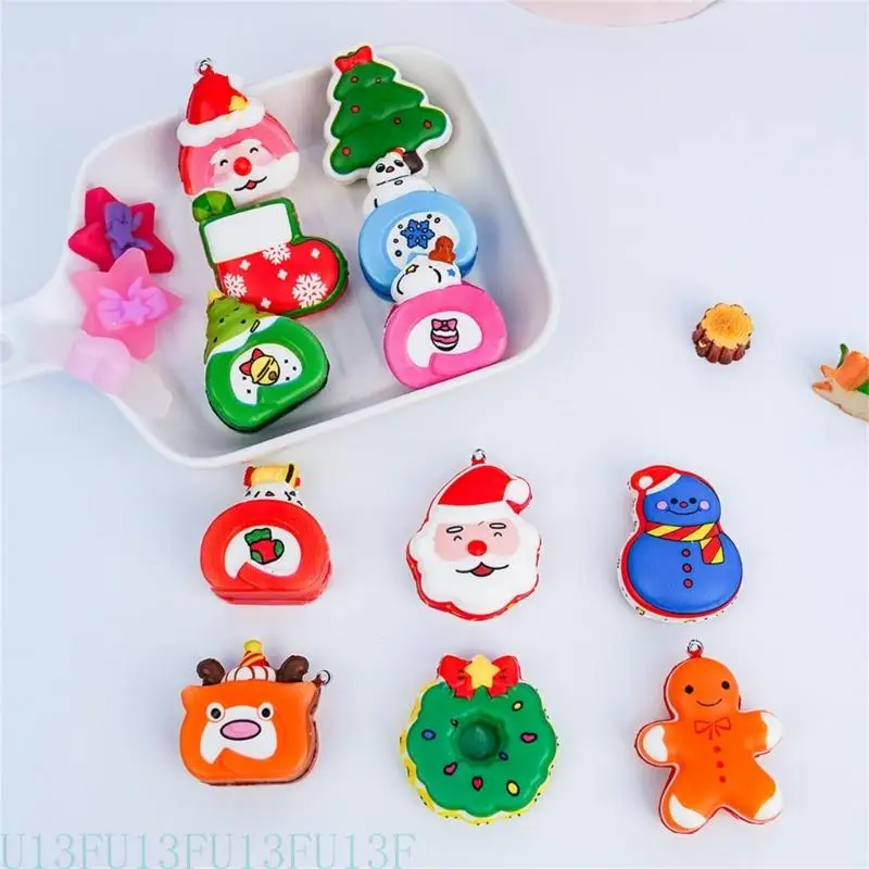 U13f Kinderen Squeze Toy Novely Kerstmokspeler Cartoon Santa Snowman For Kids Stress verminderen leuke speelgoedbenodigdheden