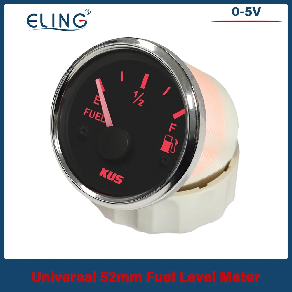 

KUS Waterproof 52mm Fuel Level Gauge Meter 0-5V Signal with Red and Yellow Backlight for Motorcycle Yacht Car Boat