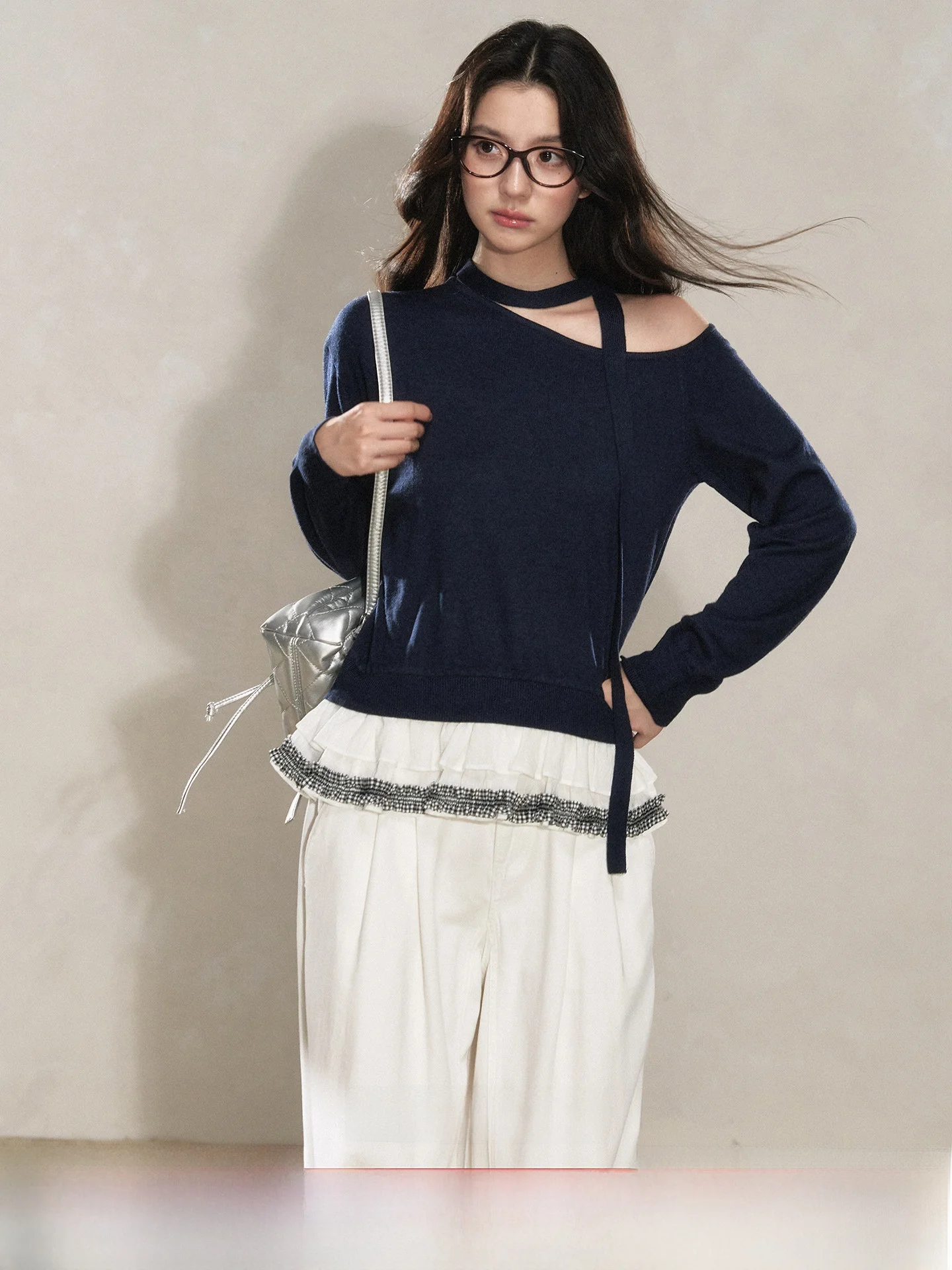 

Уникальный красивый женский топ с длинными рукавами и открытыми плечами, модный и универсальный, для ранней осени, цвет Wildberry