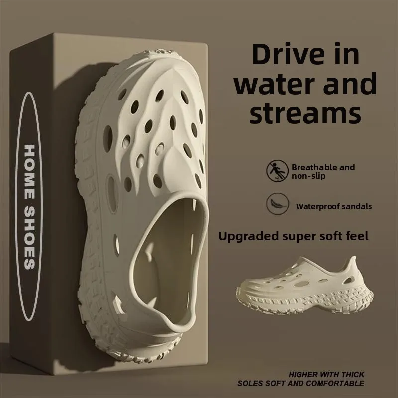

Men's Summer New Driving Outdoor Sports Slippers Anti-slip Breathable EVA Material Fungus Proof Comfortable Hollow out Casual...