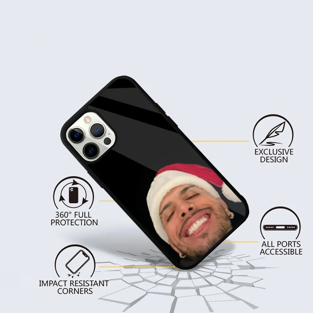 Casing ponsel Rapper r-rauw Alejandro, untuk iPhone 15,14,13,12,11,Plus,Pro,Max pengisian daya nirkabel magnetik Mini Magsafe