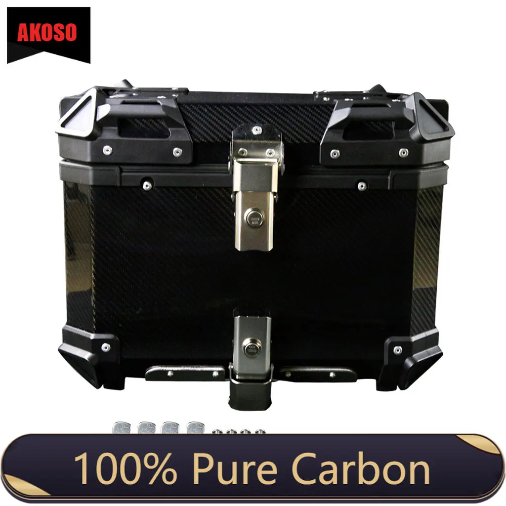 

45L Real 3k Full Dry Carbon Fiber Waterproof Motorcycle Trunk High Strength And Impact Resistance Top Delivery Tail Box