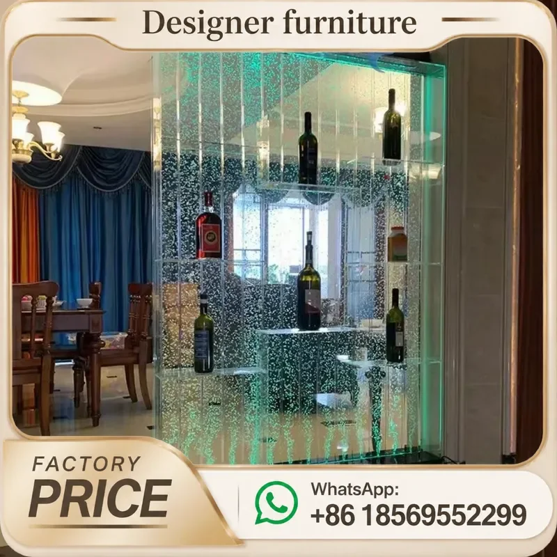 Wholesale Acrylic Water Bubble Wall Screen Panel with Bar Shelves Elegant Screens & Room Dividers