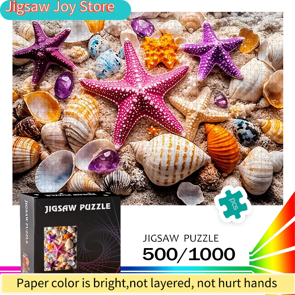 

Пазл «Морские звезды и ракушки» 500/1000 элементов - Подарки - Семейная интерактивная игра - Пазл - Декор для дома - Развитие интеллекта D