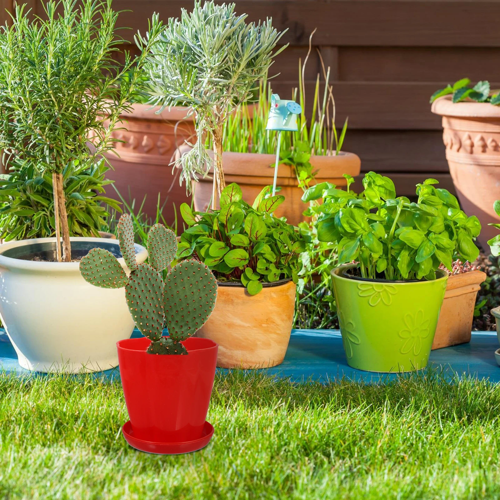 

10pcs Petal Shape Flower Planter Pot High Quality Plastic Drainage Tray Succulent Cactus Mini Plants Home Balcony Decoration