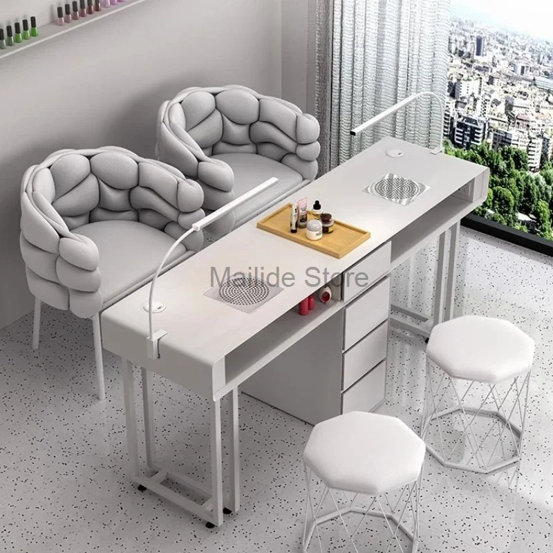 Mesas profesionales de madera para Manicura, cajón de lujo para salón de belleza, muebles MR50NT