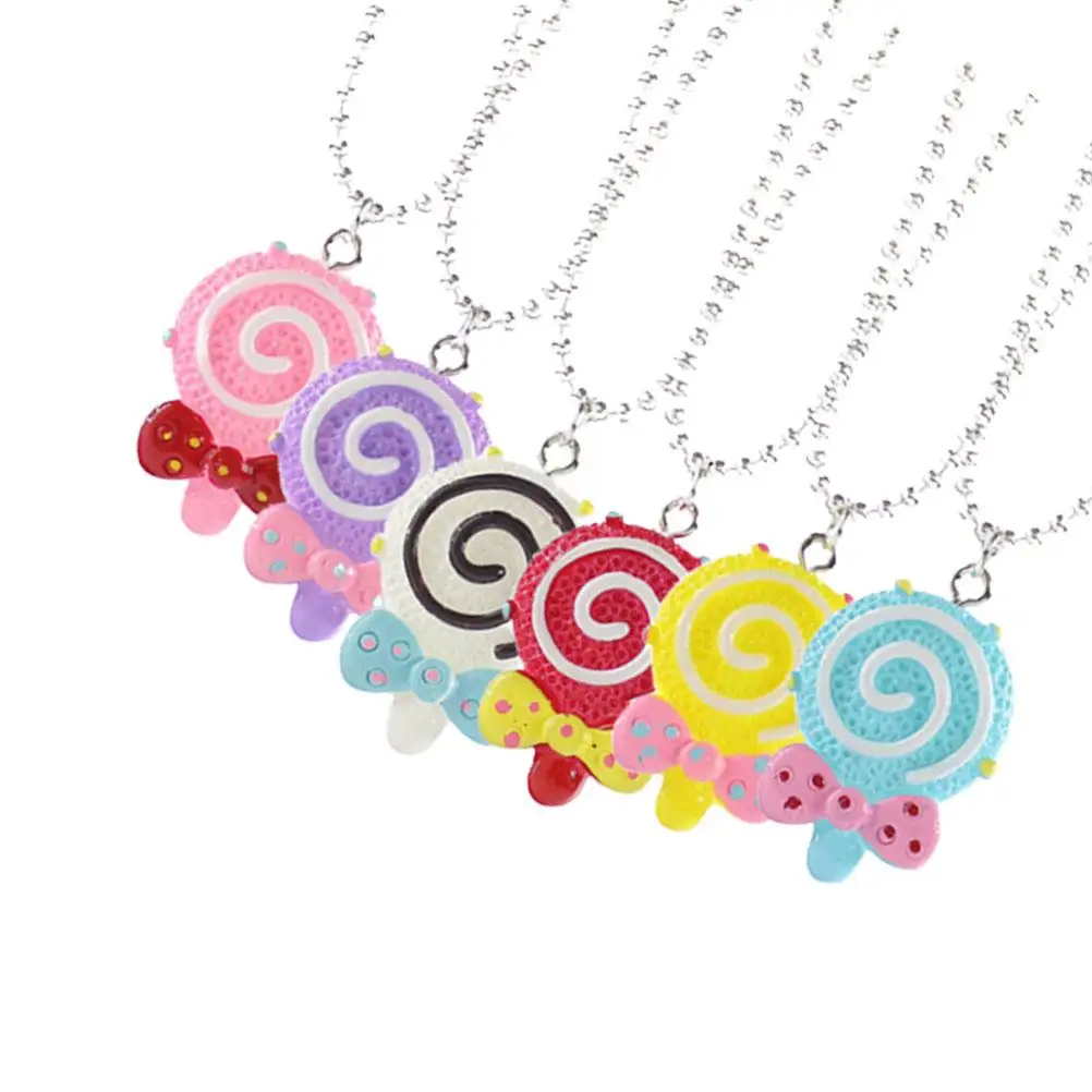 

Lollipop Shaped Bow Necklace Girls Accessories Party Supplies Choker Kids Hair Decorations Beauty Toys Gilrs Necklace Neck