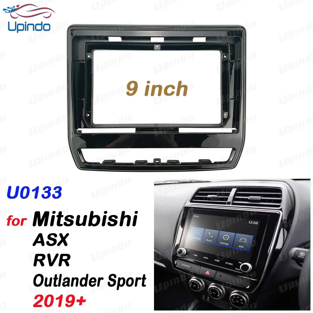 2 Din 9 Inch Car Radio Installation GPS Mp5 ABS PC Plastic Fascia Panel Frame For Mitsubishi ASX RVR Outlander Sport 2019+