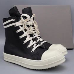 Men Black HighTop Shoes Women Boots Men's Owens Leather Shoes Casual Sneaker Women Shoes
