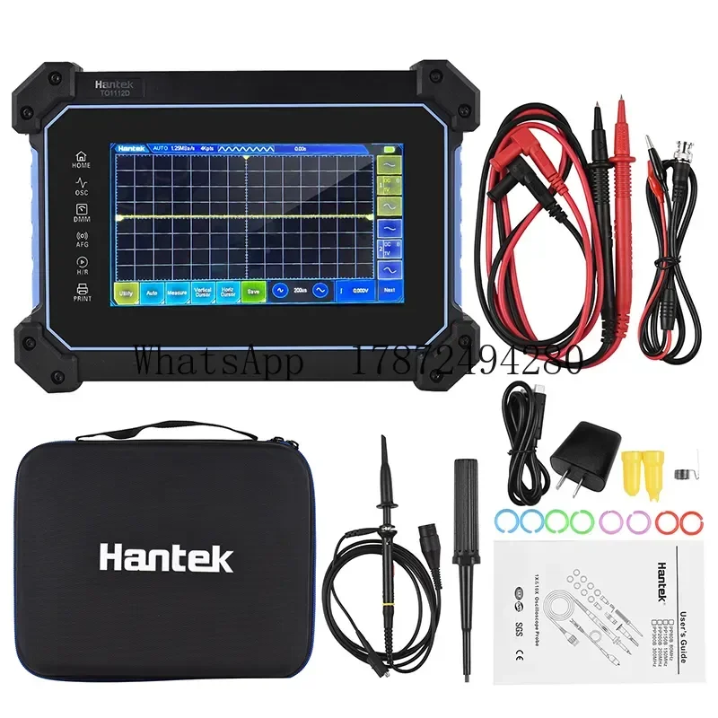 

2-канальный портативный осциллограф-мультиметр — перезаряжаемый 7-дюймовый TFT ЖК-дисплей Hantek TO1112D с цифровым накопителем