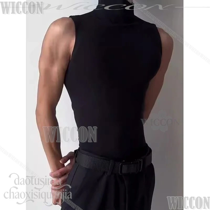 Love And Deepspace Cosplay Ao Yin Valko Black Sleeveless Sports Vest Necklace Wolf Furry Earwear Mask Festival Fancy Comic Con - view 3