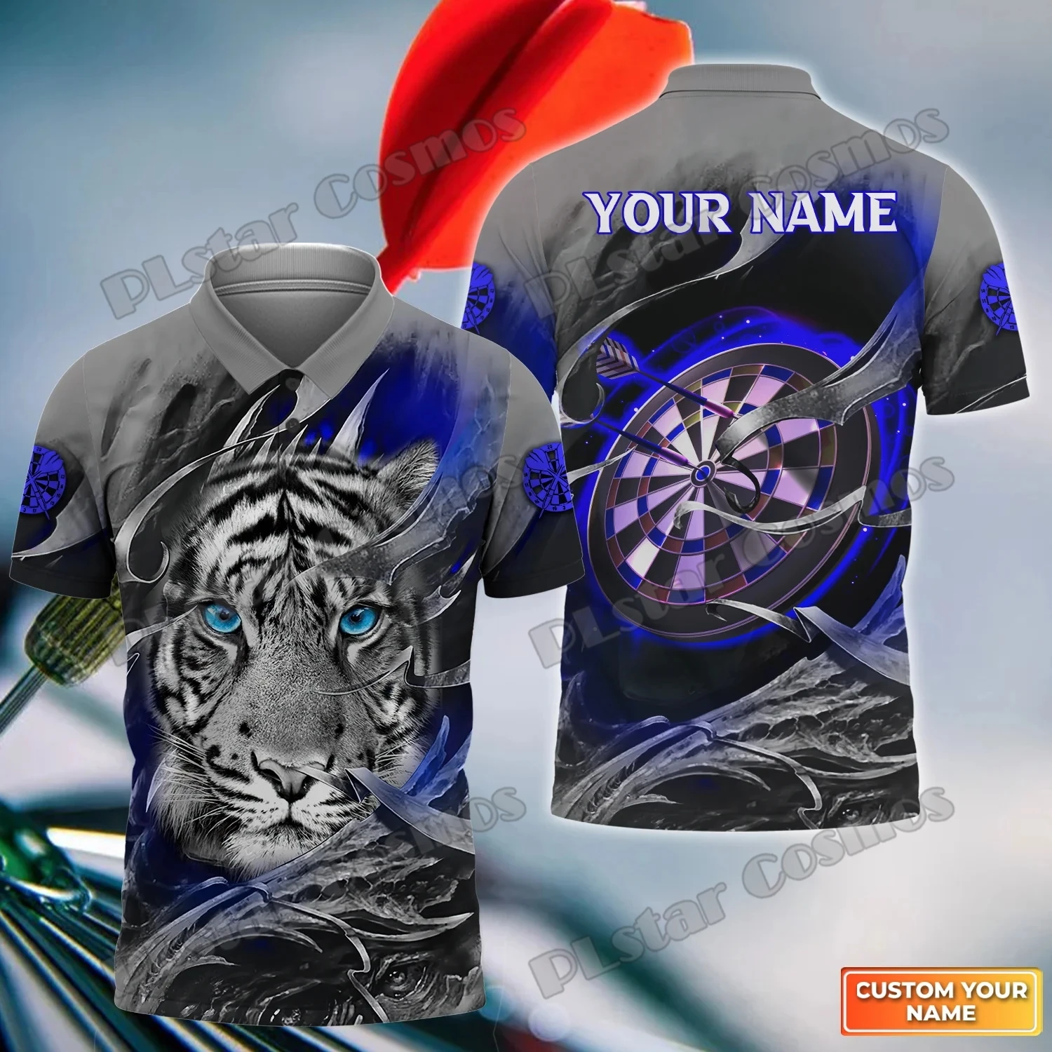 

Tiger And Eagle & Dragon Darts Personalized Name 3D Printed Fashion Men's Polo Shirt Summer Unisex Casual Polo Shirt POL122