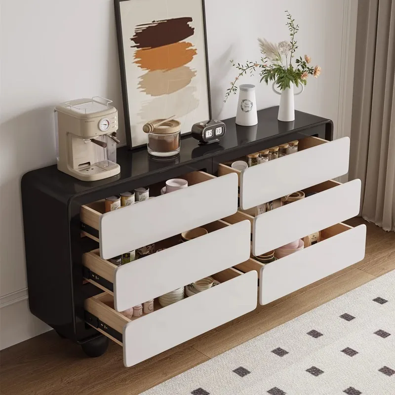 Mobile da pranzo medievale in legno massello, contenitore integrato contro il muro, soggiorno retrò in noce, lato pranzo