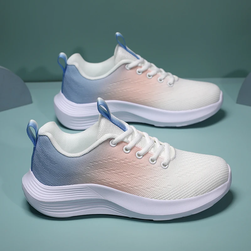 

Кроссовки женские, удобная спортивная обувь на шнуровке, женская дышащая нескользящая легкая повседневная обувь с воздушной сеткой, женская обувь