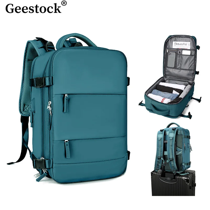 

Geestock дорожный рюкзак для ноутбука для мужчин и женщин, водонепроницаемая сумка для выходных, одобренный авиакомпанией, рюкзак для ручной клади, повседневный рюкзак для багажа