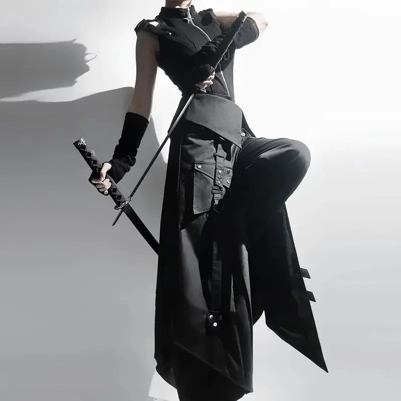 

Gothic Punk Costume Y2K Lolita Tops Pants Skirts Clothing Suit Party Cosplay CyberPunk Uniform Set yi;4