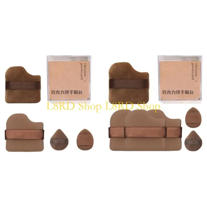 L8rd 4/6 PCS Finger Powder Puff Puff Chocolate Biscuit Makeup Puff Puff Cosmetic Puff