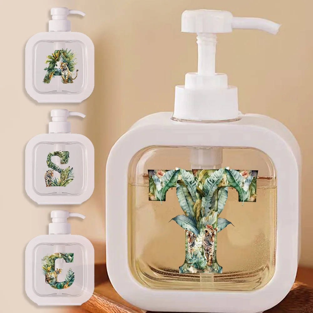 Press Type Lotion Bottle Detachable Soap Dispenser Portable Refillable Lotion Bottles For Home House Jungle Tiger Letter Pattern