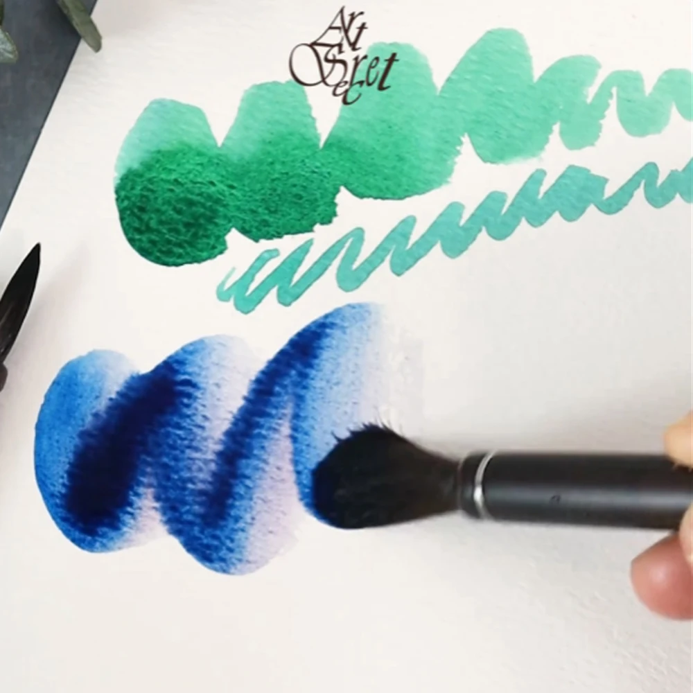 ArtSecret New Arrivals Professional Watercolor Brushes #963 3/Set Squirrel Hair Mix Smoked Bamboo Handle Acrylic Paints Art Tool