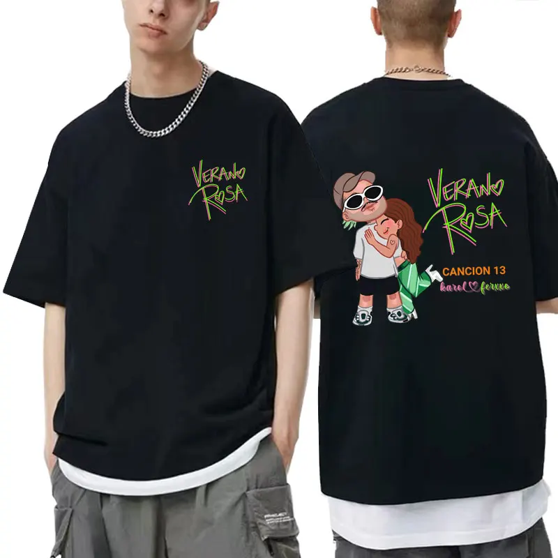 

Karol G Feid Ferxxo Verano Rosa Tropicoqueta 2025 Album T Shirts Men Women Clothing Fashion T-shirt Male Vintage Oversized Tops