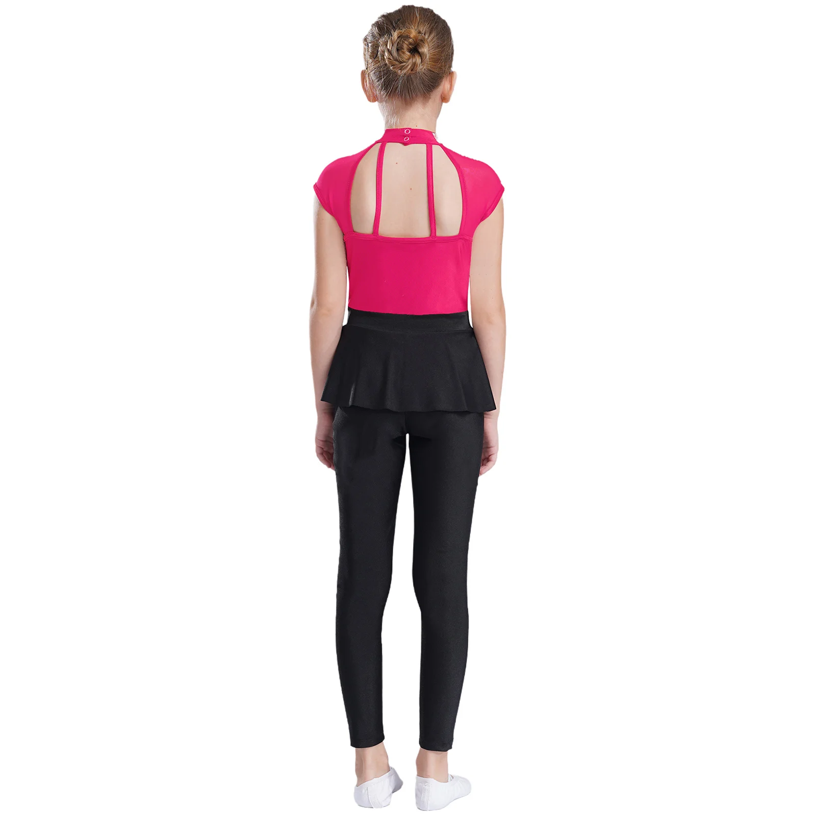 

Shiny Sequins Ballet Gymnastics Jumpsuit for Girls Figure Skating Romper Sleeveless Mesh Patchwork Latin Jazz Dancing Bodysuit